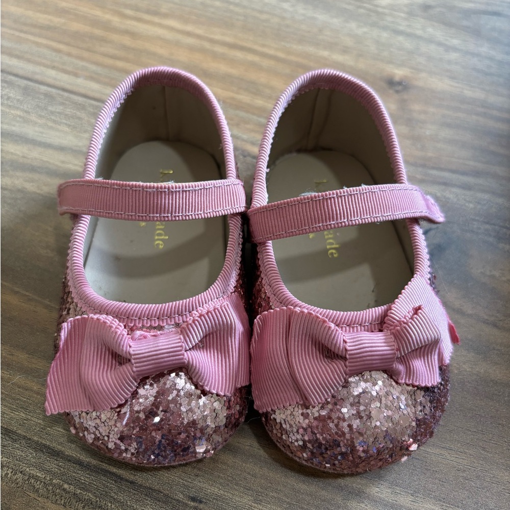 Kate Spade Pink Glitter Bow Kids Dress Shoes